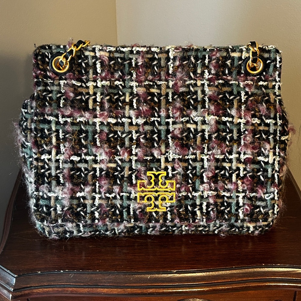 EUC Tory Burch Tweed Converible Shoulder Bag